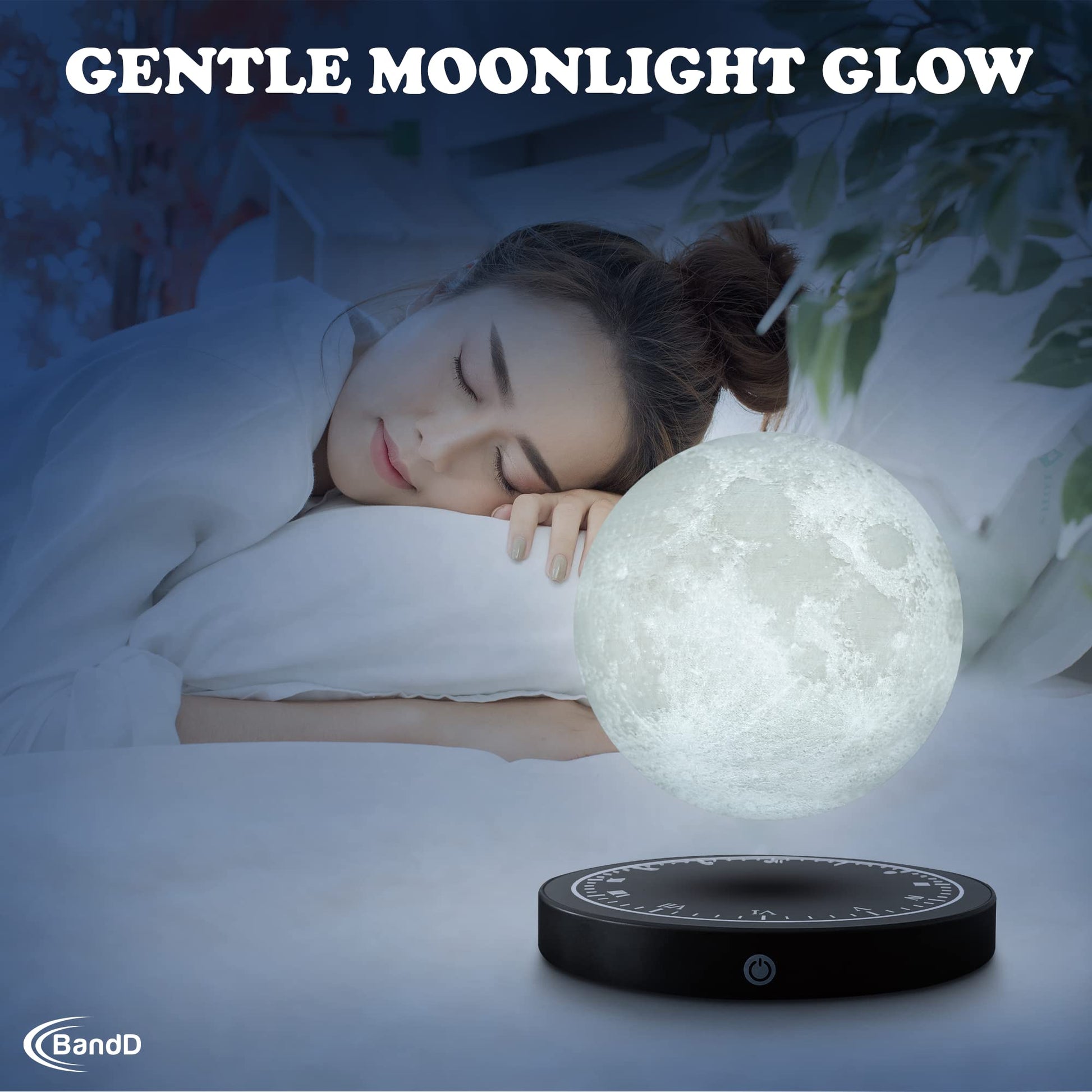 Suspended moon lamp, 3D printed floating lamp. Suspended decorative light, magnetic floating LED moonlight suspension.