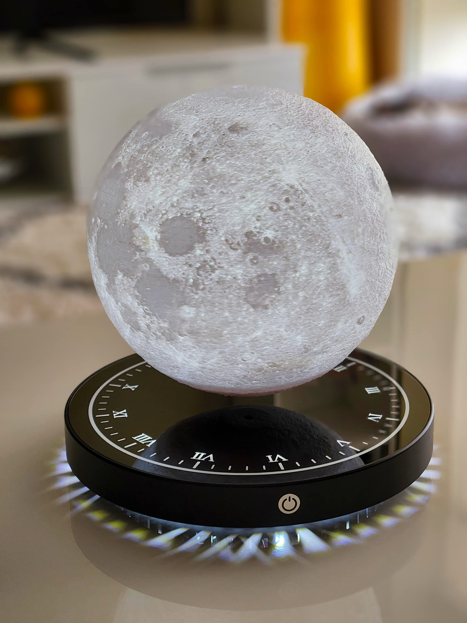Suspended moon lamp, 3D printed floating lamp. Suspended decorative light, magnetic floating LED moonlight suspension.