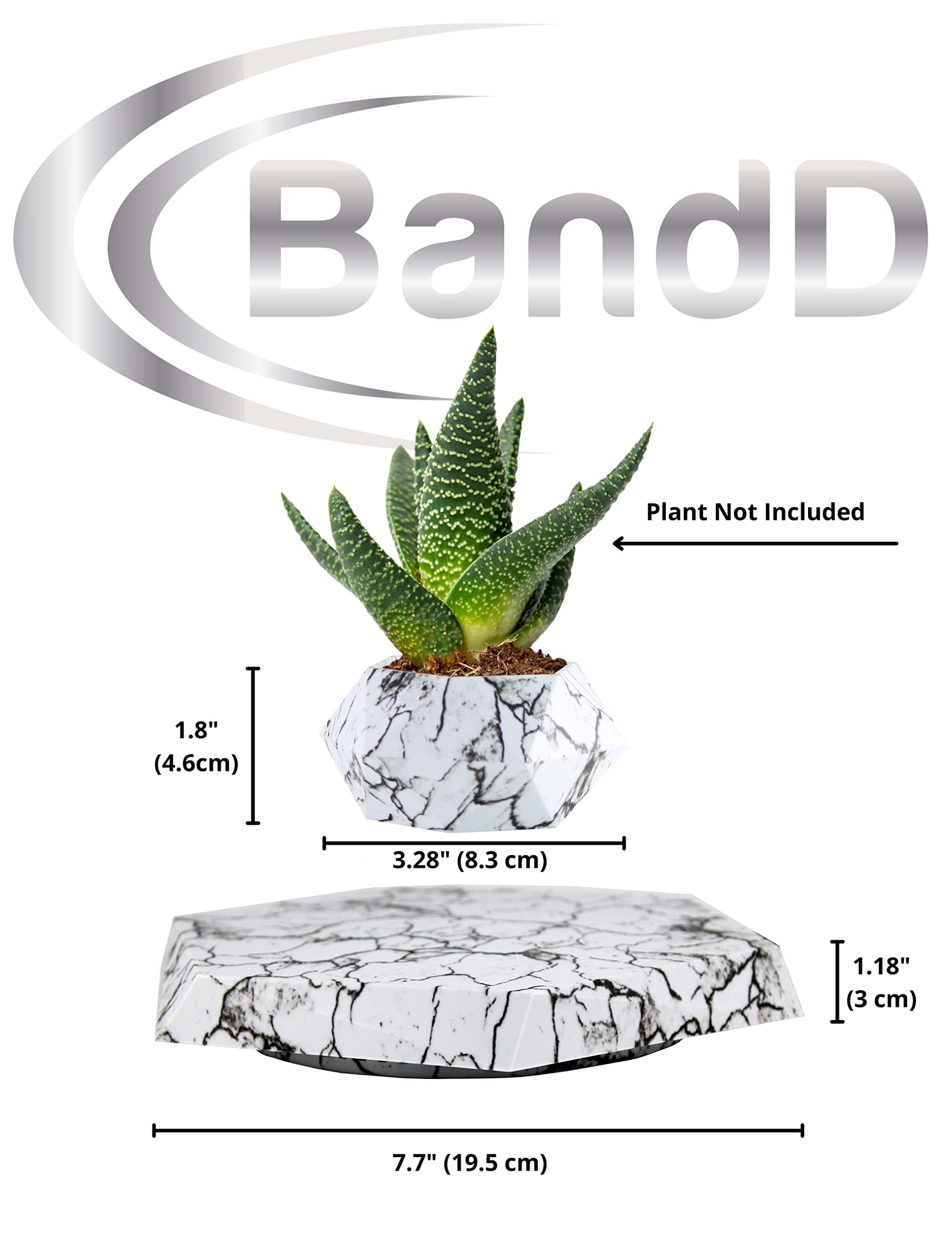 BandD Schwimmender Blumentopf - Schwebender Pflanztopf fr Sukkulenten, Luftbonsai & Luftpflanzen. Schwimmender Pflanzkbel fr Zuhause, Bro & Schreibtisch schwebende Dekoration Magnetisches