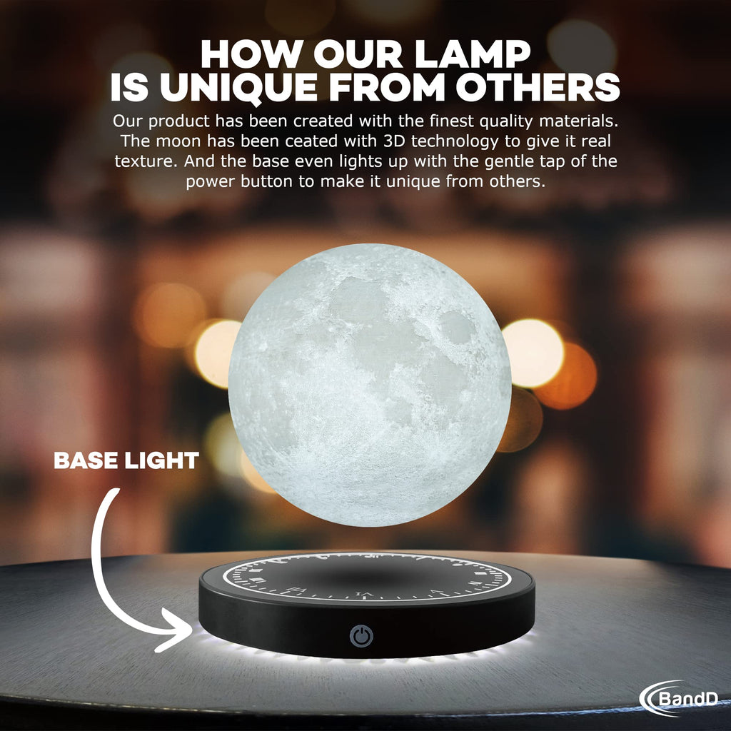 Suspended moon lamp, 3D printed floating lamp. Suspended decorative light, magnetic floating LED moonlight suspension.